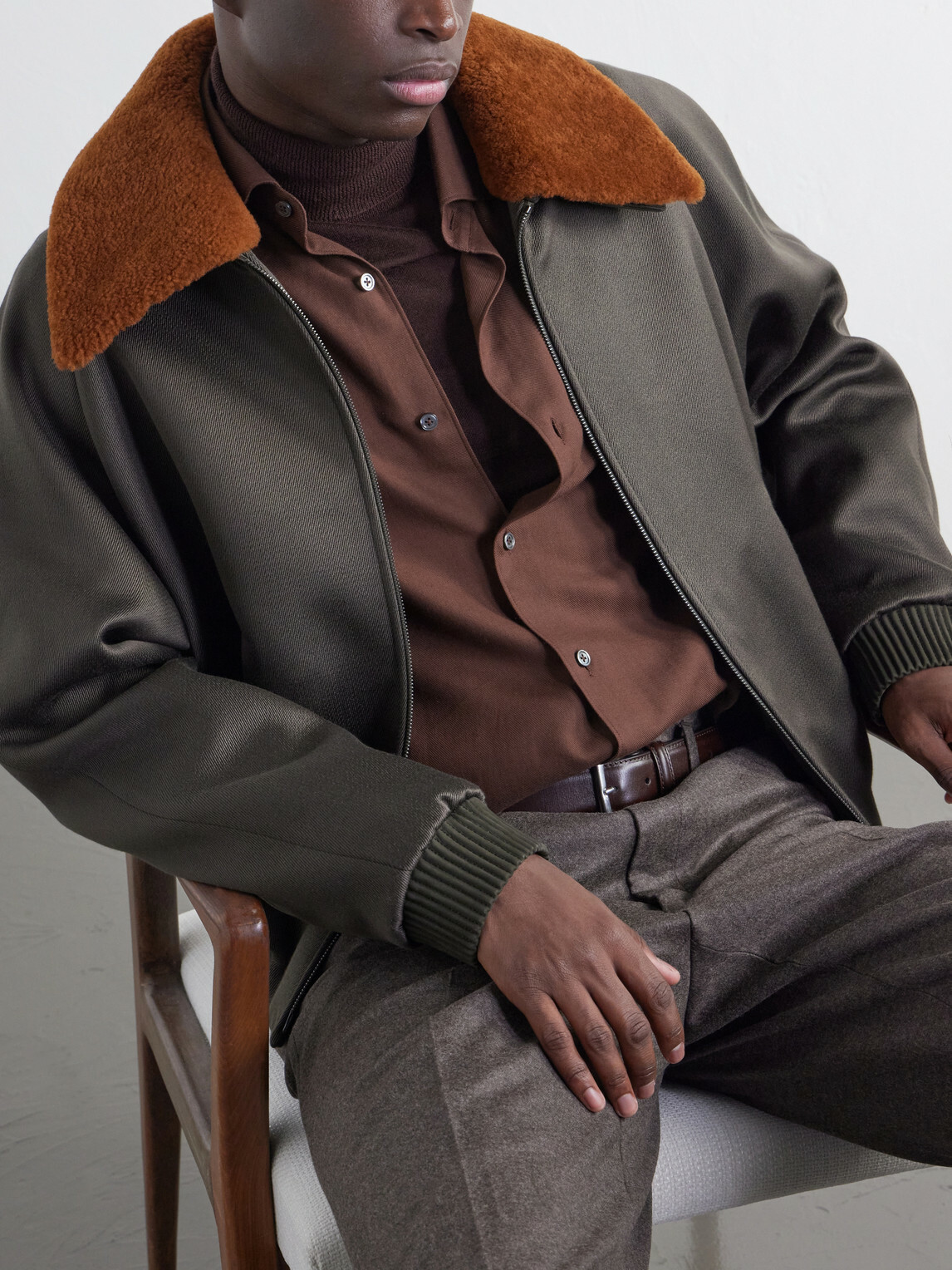 Zegna - Cotton and Cashmere-Blend Twill Shirt - Brown
