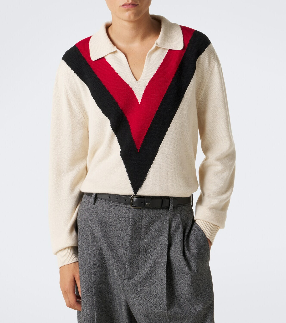 Valentino Jacquard cashmere polo sweater Valentino