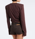 Magda Butrym Cotton-blend jersey crop top