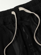 Rick Owens - Champion Dolphin Straight-Leg Logo-Embroidered Mesh Shorts - Black