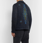 Massimo Alba - Slim-Fit Intarsia Cashmere, Mohair and Silk-Blend Cardigan - Blue