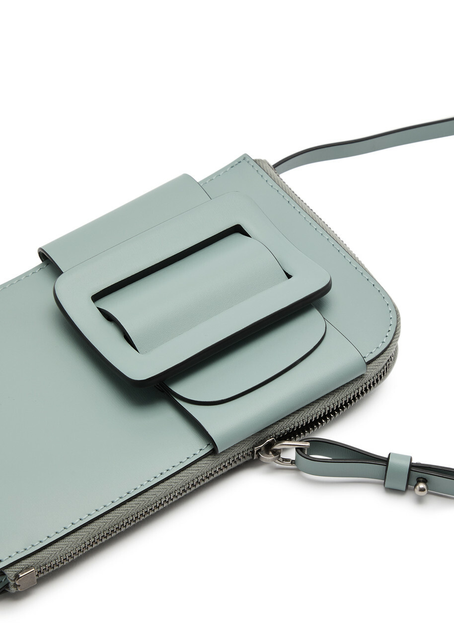 Boyy Buckle Leather Cross-body Phone Case - Light Blue - One Size