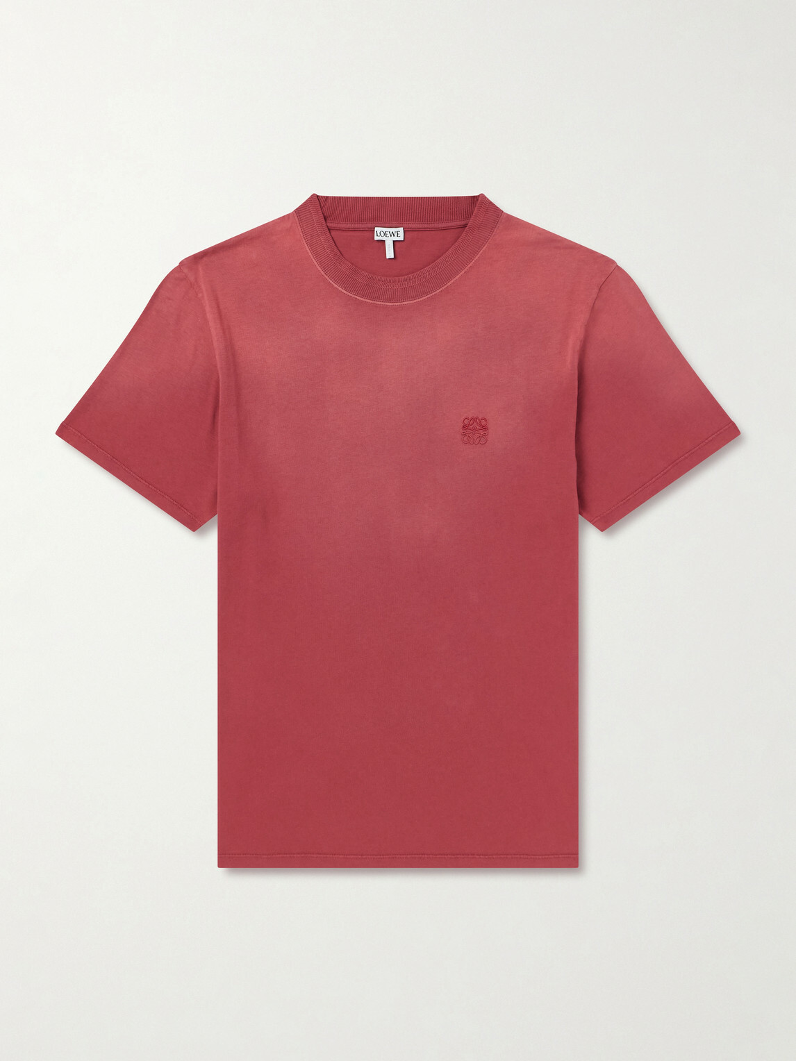 LOEWE - Anagram-Embroidered Cotton-Jersey T-Shirt - Red