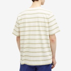 Monitaly Men's Japanese Cotton Stripe T-Shirt in Natural Stripe