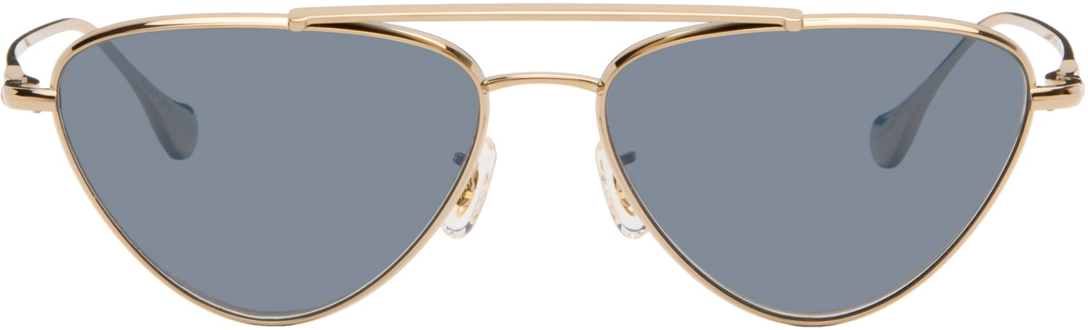 Jil Sander Gold Oliver Peoples 'Edition 1' Aviator Sunglasses
