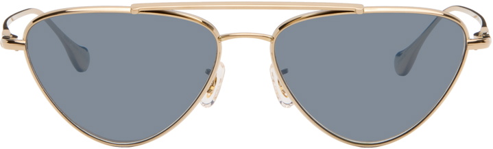Photo: Jil Sander Gold Oliver Peoples 'Edition 1' Aviator Sunglasses