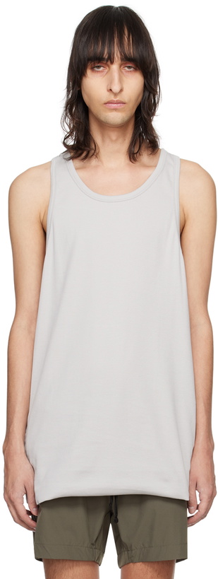 Photo: thom/krom Gray Raw Edge Tank Top