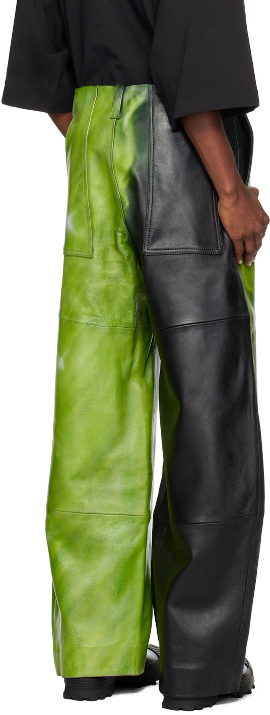 Gerrit Jacob SSENSE Exclusive Green Leather Pants
