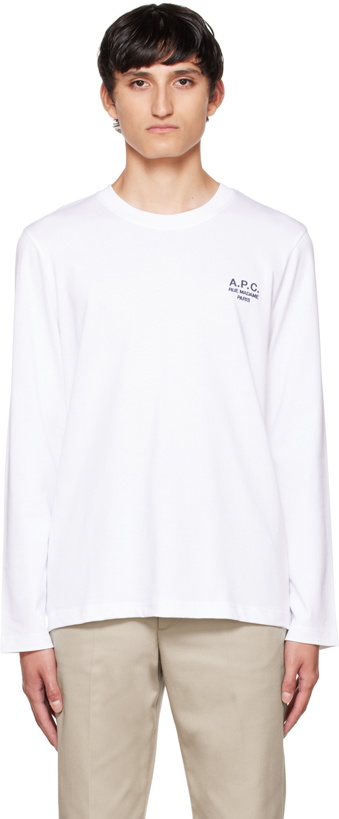 Photo: A.P.C. White Olivier Long Sleeve T-Shirt