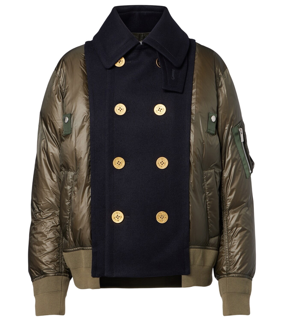 sacai Black Paneled Down Jacket Sacai
