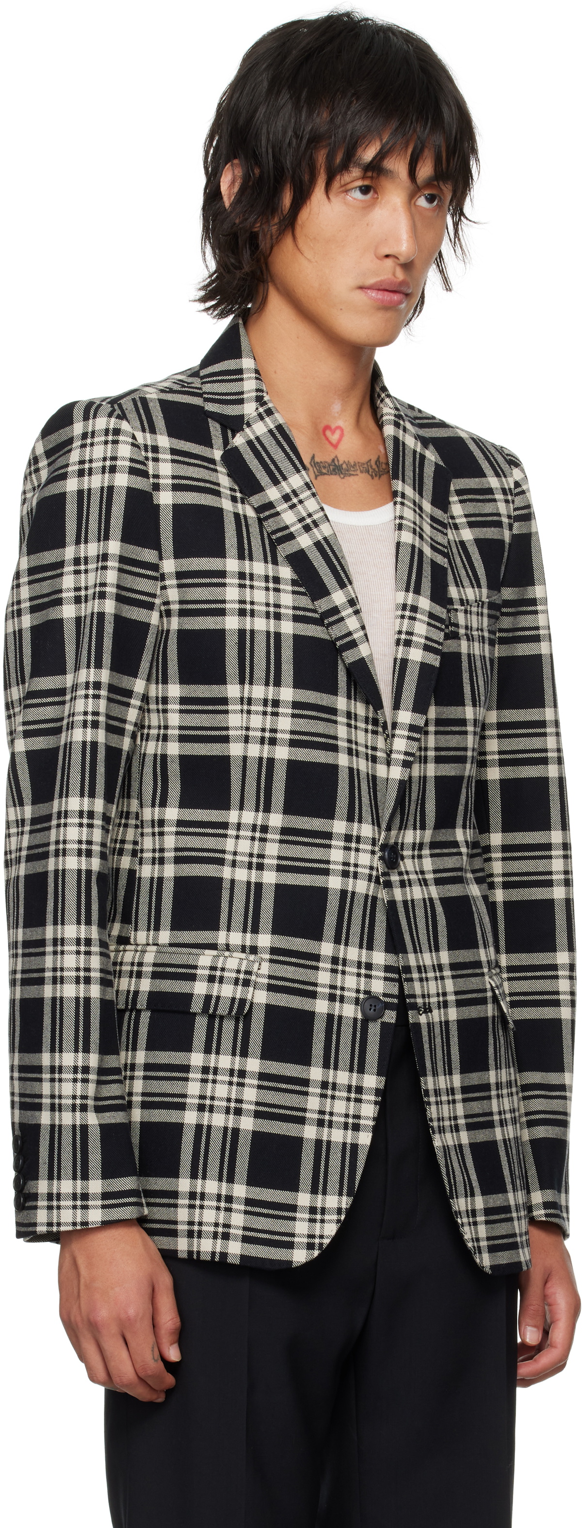 Walter Van Beirendonck Black & Beige Sharp Blazer