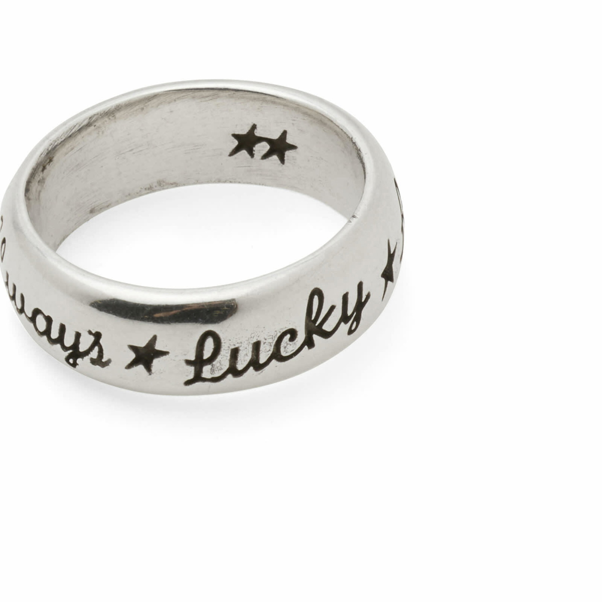 TwoJeys Always Lucky Band Ring in Silver