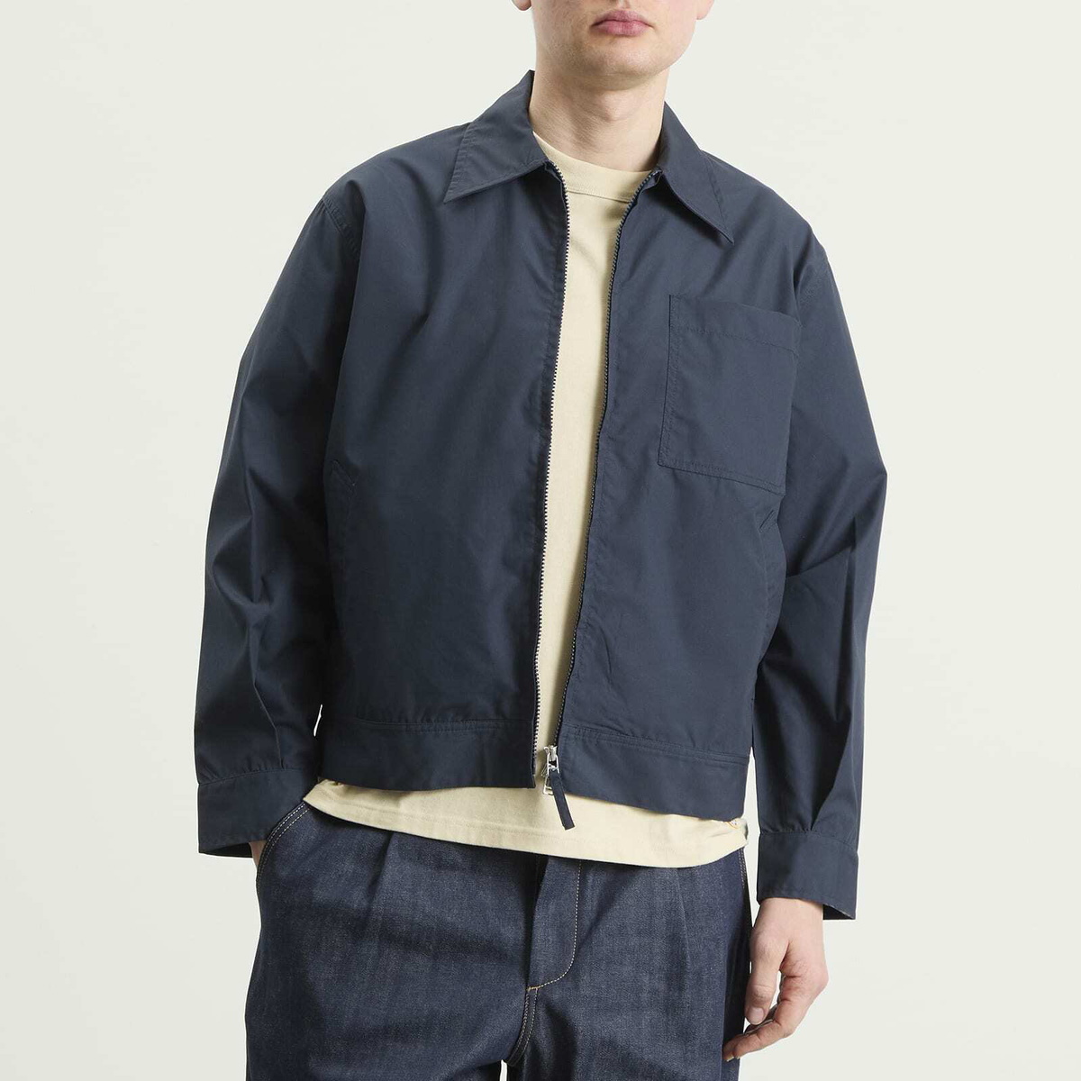 Universal Works Men's Recycled Poly Tech Rose Bowl Jacket in Navy