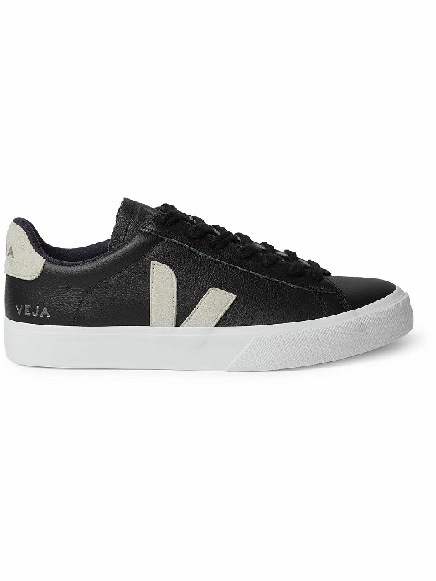 Photo: Veja - Campo Suede-Trimmed Leather Sneakers - Black