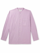 TEKLA - Birkenstock Striped Organic Cotton-Poplin Pyjama Shirt - Purple
