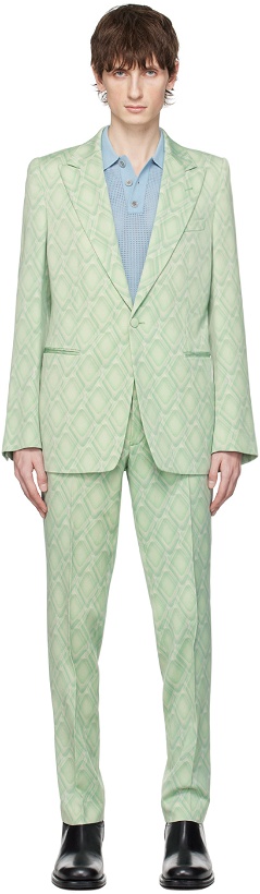 Photo: Dries Van Noten Green Slim Fit Suit