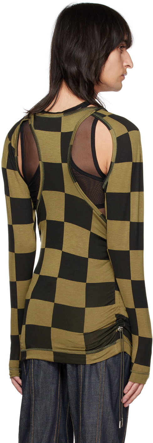 Parnell Mooney SSENSE Exclusive Khaki & Black Drawstring Long Sleeve T-Shirt