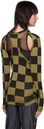 Parnell Mooney SSENSE Exclusive Khaki & Black Drawstring Long Sleeve T-Shirt