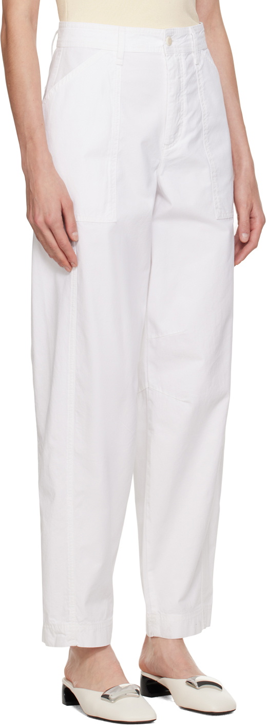 Matteau White Relaxed-Fit Trousers
