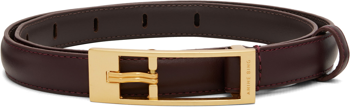 ANINE BING Burgundy Elly Belt