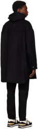 Maison Kitsuné Black Wool Coat