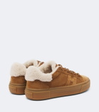 Hogan Crosswind shearling-trimmed suede sneakers