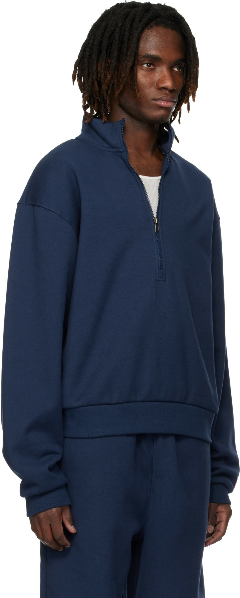 The North Face Navy TNF Red Box Half Zip Sweatshirt