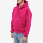 AMI Men's Tonal Heart Hoody in Fuchsia