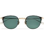 Eyevan 7285 - Round-Frame Acetate and Gold-Tone Titanium Sunglasses - Black