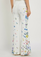 Alice + Olivia Andrew Floral Print Boot-leg Crepe Trousers Multicoloured