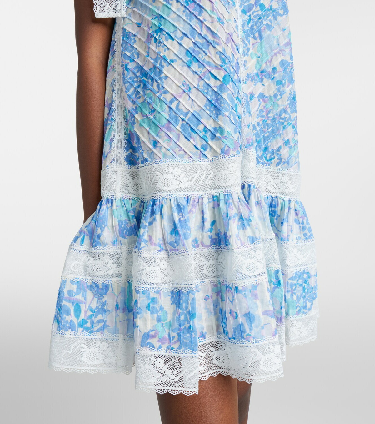 Zimmermann Solstice Lantern floral cotton minidress