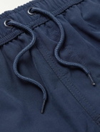 Go Barefoot - Volley Straight-Leg Mid-Length Logo-Appliquéd Swim Shorts - Blue