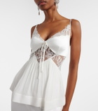 Self-Portrait Lace-trimmed georgette and satin gown