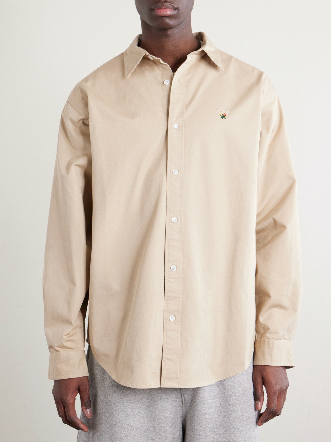 Aimé Leon Dore - Logo-Embroidered Cotton Shirt - Neutrals