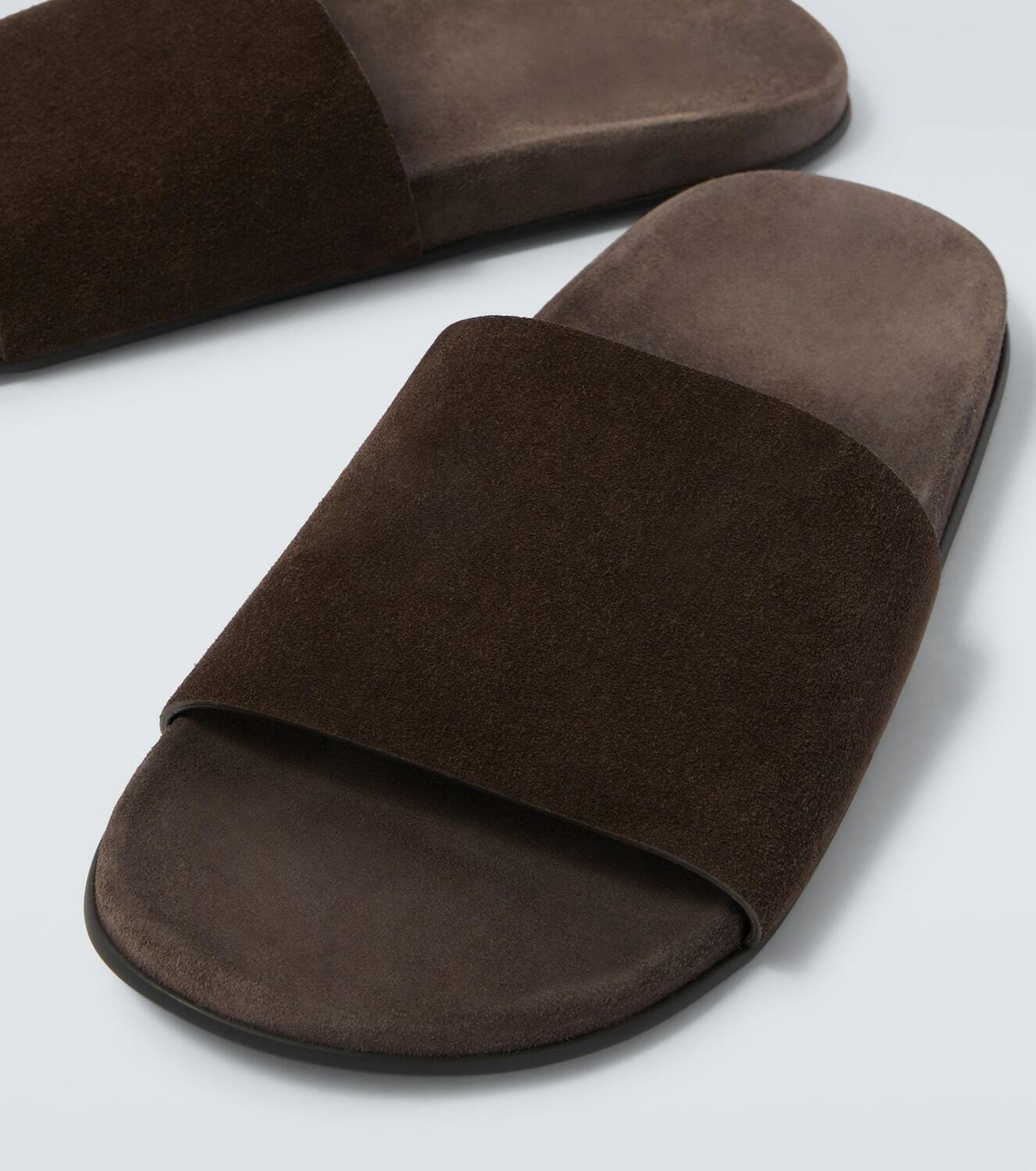 The Row Hugh suede slides