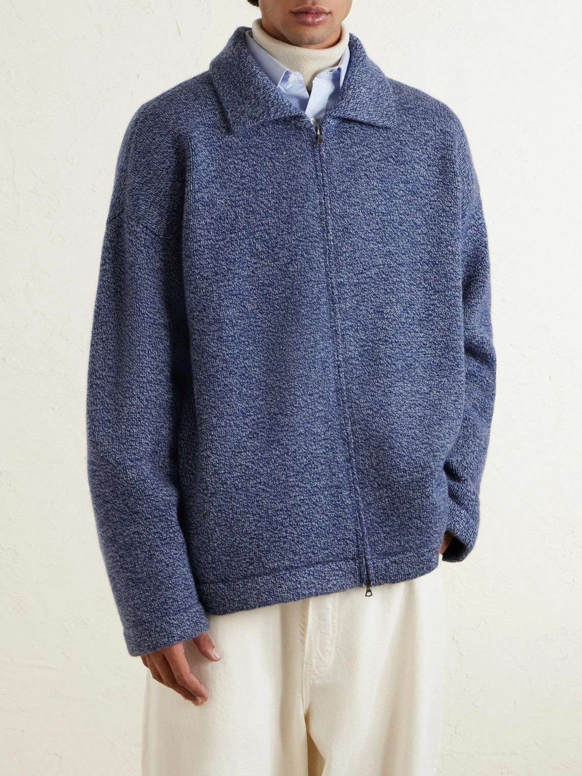 The Elder Statesman - Hunter Cashmere Zip-Up Cardigan - Blue