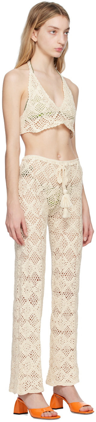 Akoia Off-White Daisy Tank Top & Trouser Set