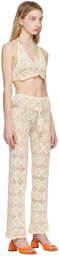 Akoia Off-White Daisy Tank Top & Trouser Set