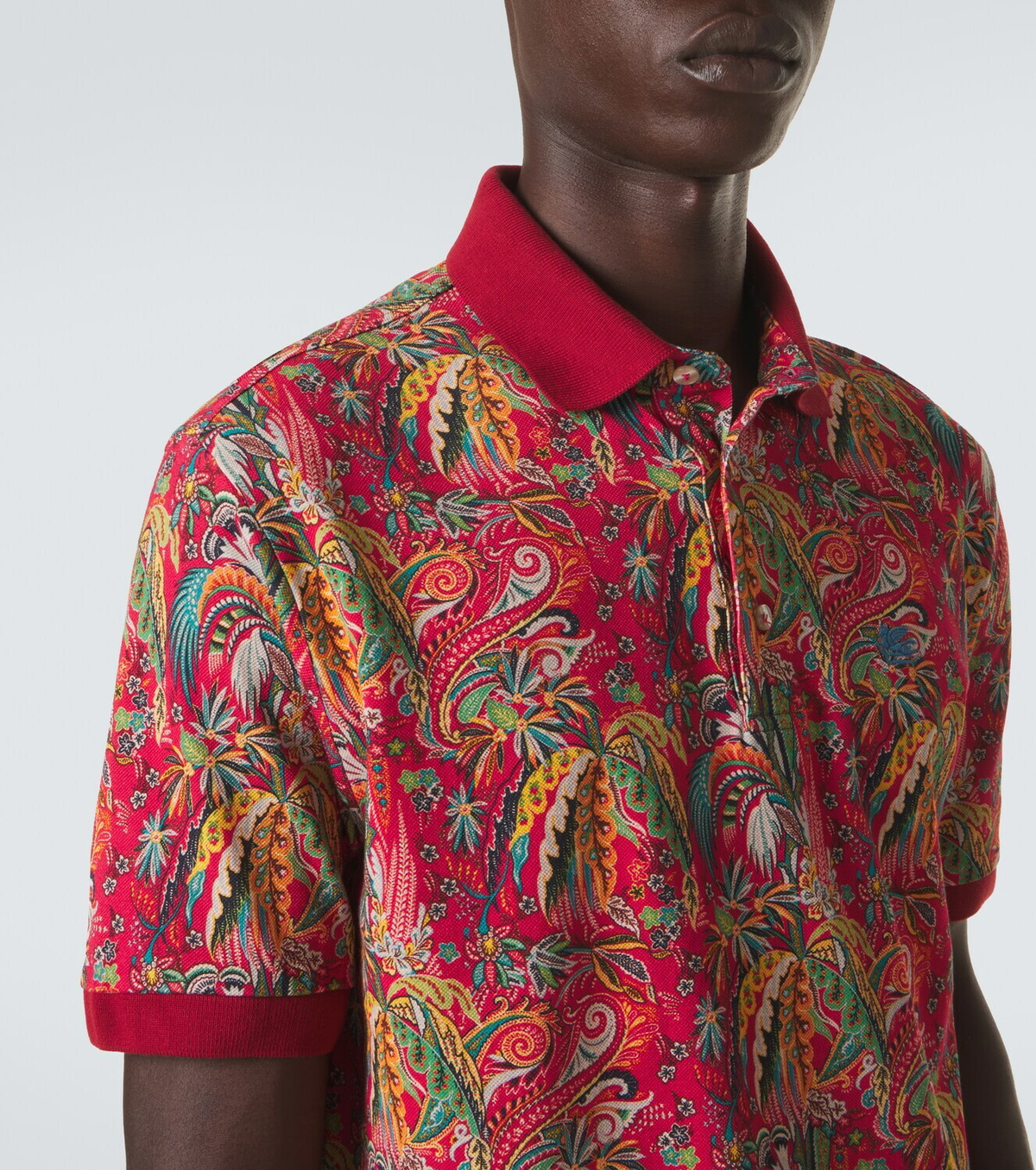 Etro Paisley cotton piqué polo shirt