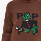 Pop Trading Company Men's Smoking Dragon Crew Knit in Rain Drum