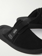 Suicoke - ZAVO-VS Webbing-Trimmed Suede Mules - Black