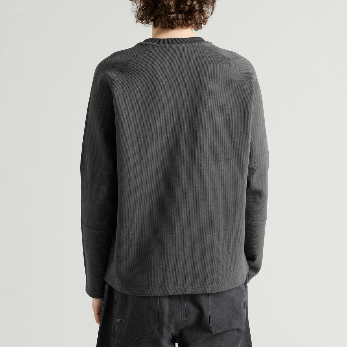 Mellow Clo Men's Everyday Waffle Longsleeve Top in Onyx Grey