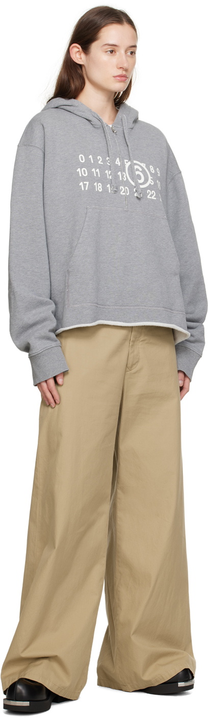 MM6 Maison Margiela Gray Print Hoodie