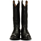 Helmut Lang Black and Orange Sarah Morris Edition Cowboy Boots