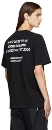 MSGM Black Vertigine Logo T-Shirt