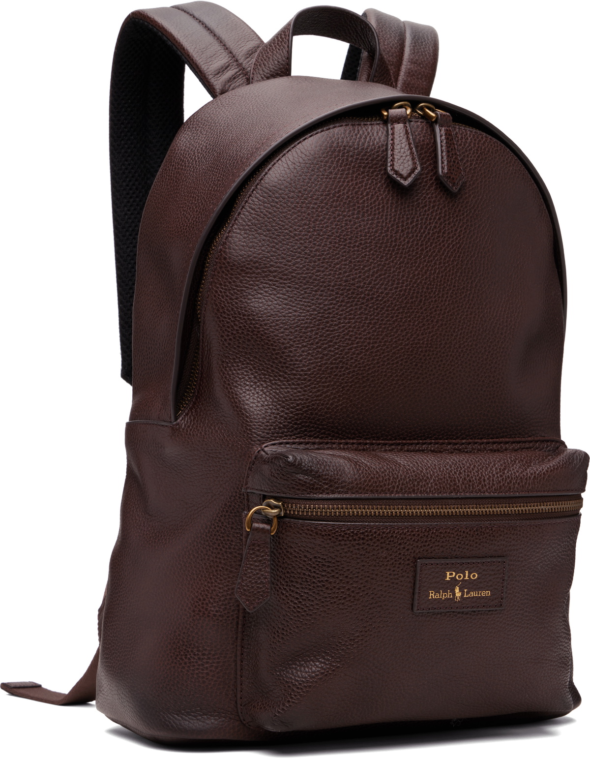 Polo Ralph Lauren Brown Pebbled Leather Backpack