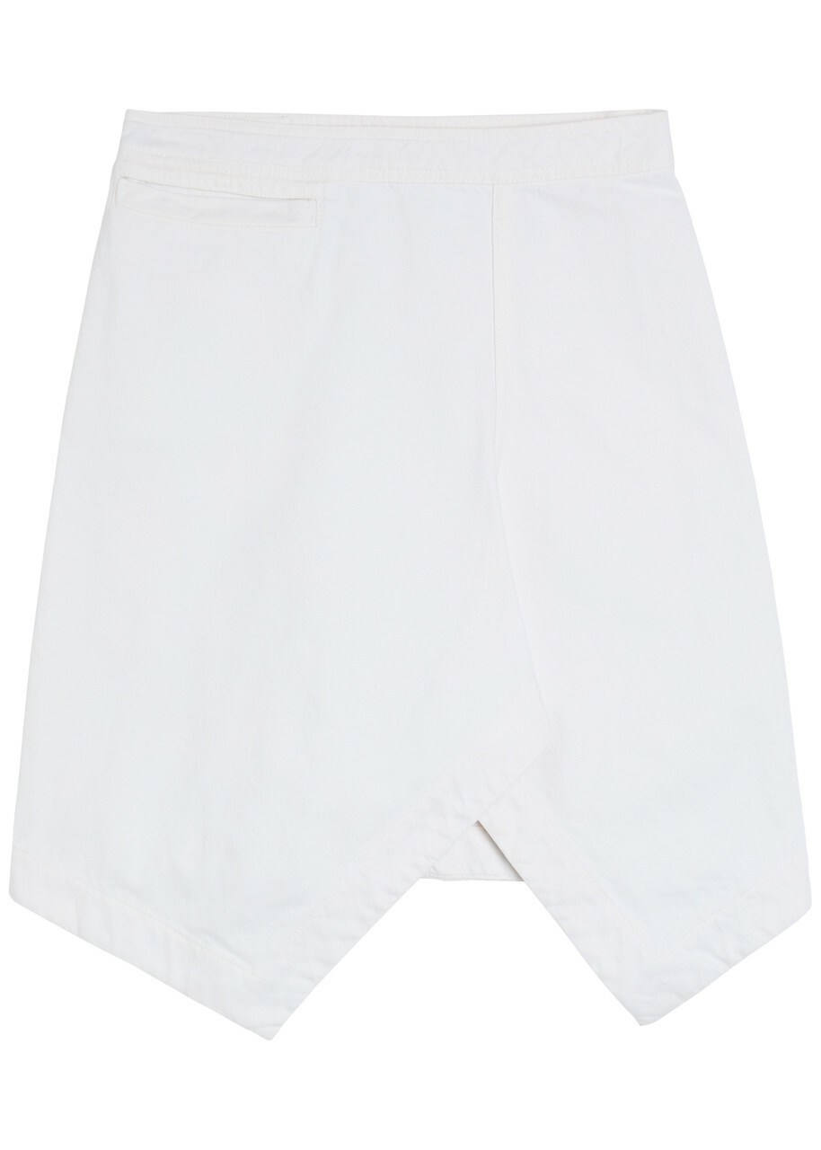 Lemaire Asymmetric Denim Mini Skirt Off White