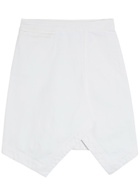 Lemaire Asymmetric Denim Mini Skirt Off White