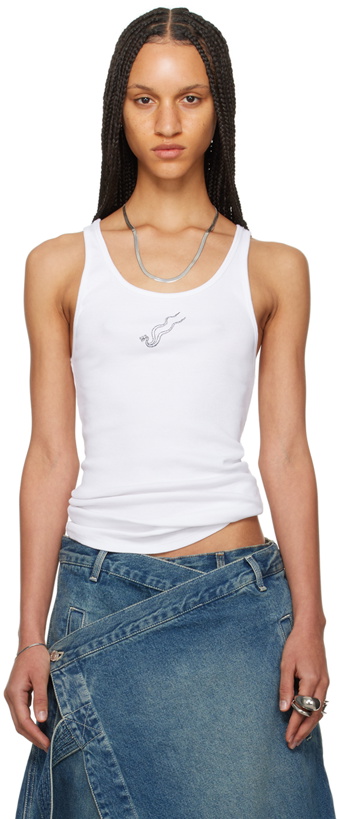 Photo: LU'U DAN White Embroidered Tank Top