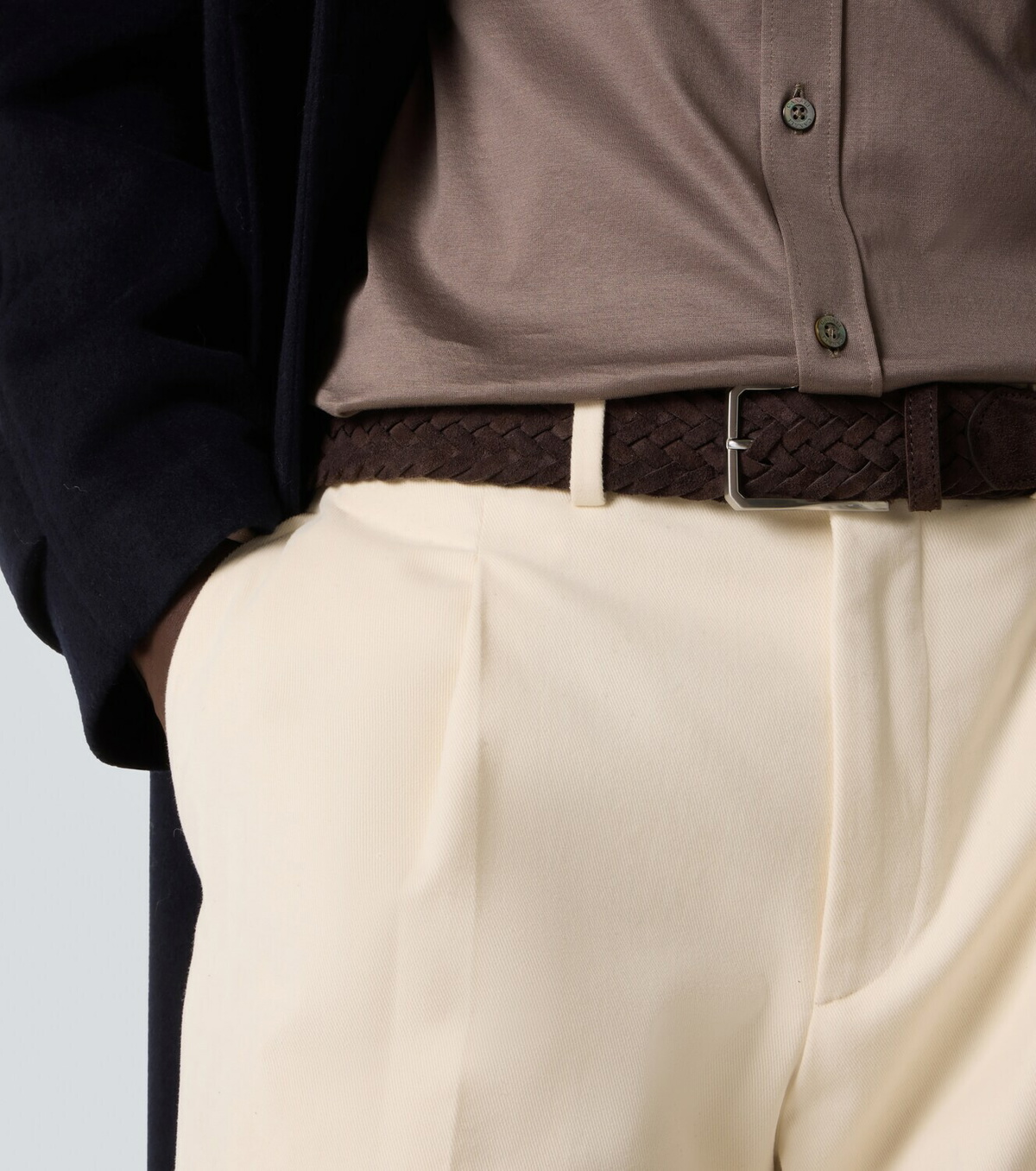 Canali Braided suede belt